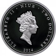 Niue Two Dollars (Angels of St. Petersburg) ELIZABETH II NIUE TWO DOLLARS 2014 coin obverse Niue Two Dollars (Angels of St. Petersburg) ELIZABETH II NIUE TWO DOLLARS 2014 coin obverse