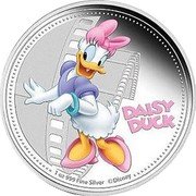 Niue Two Dollars Disney. Daisy Duck 2014  Proof DAISY DUCK 1 OZ 999 FINE SILVER ©DISNEY coin reverse Niue Two Dollars Disney. Daisy Duck 2014  Proof DAISY DUCK 1 OZ 999 FINE SILVER ©DISNEY coin reverse