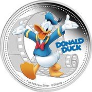 Niue Two Dollars Disney. Donald Duck 2014  Proof DONALD DUCK 1 OZ 999 FINE SILVER ©DISNEY coin reverse Niue Two Dollars Disney. Donald Duck 2014  Proof DONALD DUCK 1 OZ 999 FINE SILVER ©DISNEY coin reverse