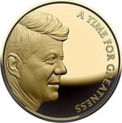 Niue Two Dollars Fifty Cents (John F. Kennedy) A TIME FOR GREATNESS coin reverse Niue Two Dollars Fifty Cents (John F. Kennedy) A TIME FOR GREATNESS coin reverse
