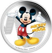 Niue Two Dollars Mickey Mouse 2014  Proof MICKEY MOUSE 1 OZ 999 FINE SILVER ©DISNEY coin reverse Niue Two Dollars Mickey Mouse 2014  Proof MICKEY MOUSE 1 OZ 999 FINE SILVER ©DISNEY coin reverse