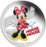 Niue Two Dollars Minnie Mouse 2014  Proof MINNIE MOUSE 1 OZ 999 FINE SILVER ©DISNEY coin reverse Niue Two Dollars Minnie Mouse 2014  Proof MINNIE MOUSE 1 OZ 999 FINE SILVER ©DISNEY coin reverse