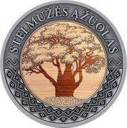 Niue Two Dollars (Oak) STELMUŽĖS ĄŽUOLAS coin reverse