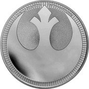 Niue Two Dollars (Rebel Alliance) 1 OZ 999 FINE SILVER © & TM LUCASFILM LTD. coin reverse Niue Two Dollars (Rebel Alliance) 1 OZ 999 FINE SILVER © & TM LUCASFILM LTD. coin reverse