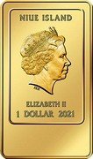 Niue 1 Dollar (Mona Lisa) NIUE ISLAND IRB ELIZABETH II 1 DOLLAR 2021 coin obverse Niue 1 Dollar (Mona Lisa) NIUE ISLAND IRB ELIZABETH II 1 DOLLAR 2021 coin obverse