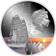 Niue One Dollar Regatta to the Future 2021  Proof ONE DOLLAR NIUE ISLAND 2021 ELIZABETH II coin obverse Niue One Dollar Regatta to the Future 2021  Proof ONE DOLLAR NIUE ISLAND 2021 ELIZABETH II coin obverse