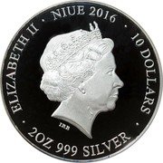 Niue 10 Dollars (Doni Tondo) ELIZABETH II NIUE 2016 10 DOLLARS IRB 2OZ 999 SILVER coin obverse Niue 10 Dollars (Doni Tondo) ELIZABETH II NIUE 2016 10 DOLLARS IRB 2OZ 999 SILVER coin obverse