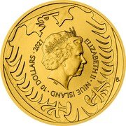 Niue 10 Dollars (Elizabeth II - Czech Lion) ELIZABETH II NIUE ISLAND 10 DOLLARS 2021 CM IRB coin obverse Niue 10 Dollars (Elizabeth II - Czech Lion) ELIZABETH II NIUE ISLAND 10 DOLLARS 2021 CM IRB coin obverse