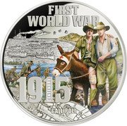 Niue 10 Dollars (Gallipoli) FIRST WORLD WAR 1915 CENTENARY GALLIPOLI coin reverse