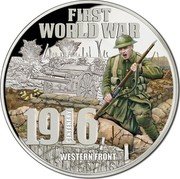 Niue 10 Dollars (Western Front) FIRST WORLD WAR 1916 CENTENARY WESTERN FRONT coin reverse Niue 10 Dollars (Western Front) FIRST WORLD WAR 1916 CENTENARY WESTERN FRONT coin reverse