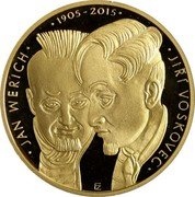 Niue 100 Dollars (Voskovec and Werich) JAN WERICH 1905-2015 JIŘÍ VOSKOVEC FZ coin reverse Niue 100 Dollars (Voskovec and Werich) JAN WERICH 1905-2015 JIŘÍ VOSKOVEC FZ coin reverse