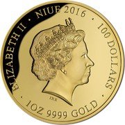 Niue 100 Dollars (Western Front. Fromelles) ELIZABETH II NIUE 2016 100 DOLLARS IRB 1OZ 9999 GOLD coin obverse Niue 100 Dollars (Western Front. Fromelles) ELIZABETH II NIUE 2016 100 DOLLARS IRB 1OZ 9999 GOLD coin obverse