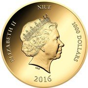 Niue 1000 Dollars (Planet Earth) ELIZABETH II NIUE 1000 DOLLARS IRB 2016 coin obverse Niue 1000 Dollars (Planet Earth) ELIZABETH II NIUE 1000 DOLLARS IRB 2016 coin obverse