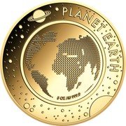 Niue 1000 Dollars (Planet Earth) PLANET EARTH 5 OZ AU 999.9 coin reverse Niue 1000 Dollars (Planet Earth) PLANET EARTH 5 OZ AU 999.9 coin reverse