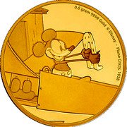 Niue 2 Dollars 50 Cents (Plane Crazy) 0.5 GRAM 9999 FINE GOLD © DISNEY - PLANE CRAZY, 1928 coin reverse Niue 2 Dollars 50 Cents (Plane Crazy) 0.5 GRAM 9999 FINE GOLD © DISNEY - PLANE CRAZY, 1928 coin reverse