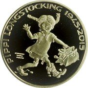 Niue 20 Dollars (Pippi Longstocking) PIPPI LONGSTOCKING 1945-2015 ©INGRID VANG- NYMAN coin reverse Niue 20 Dollars (Pippi Longstocking) PIPPI LONGSTOCKING 1945-2015 ©INGRID VANG- NYMAN coin reverse