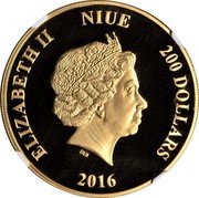 Niue 200 Dollars (Darth Vader) ELIZABETH II NIUE 200 DOLLARS IRB 2016 coin obverse