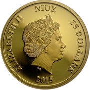 Niue 25 Dollars (75th Anniversary of Daisy Duck) ELIZABETH II NIUE 25 DOLLARS IRB 2015 coin obverse