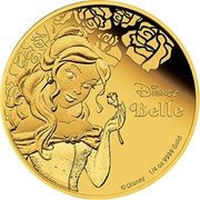 Niue 25 Dollars Belle 2015  Proof DISNEY BELLE © DISNEY 1/4 OZ 9999 GOLD coin reverse