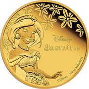 Niue 25 Dollars (Jasmine) DISNEY JASMINE © DISNEY 1/4 OZ 9999 GOLD coin reverse