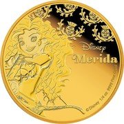 Niue 25 Dollars (Merida) DISNEY MERIDA ©DISNEY 1/4 OZ 9999 FINE GOLD coin reverse Niue 25 Dollars (Merida) DISNEY MERIDA ©DISNEY 1/4 OZ 9999 FINE GOLD coin reverse