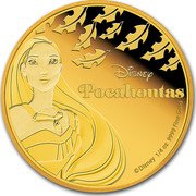 Niue 25 Dollars (Pocahontas) DISNEY POCAHONTAS ©DISNEY 1/4 OZ 9999 FINE GOLD coin reverse Niue 25 Dollars (Pocahontas) DISNEY POCAHONTAS ©DISNEY 1/4 OZ 9999 FINE GOLD coin reverse