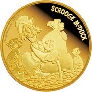 Niue 25 Dollars (Scrooge McDuck) 1/4 OZ 9999 FINE GOLD ©DISNEY SCROOGE MCDUCK coin reverse