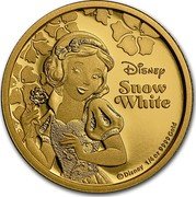 Niue 25 Dollars (Snow White) DISNEY SNOW WHITE © DISNEY 1/4 OZ 9999 FINE GOLD coin reverse