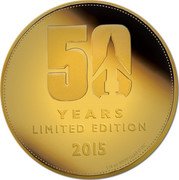 Niue 25 Dollars (Thunderbirds 50 Year) 50 YEARS LIMITED EDITION 2015 1/4 OZ 9999 GOLD © ITC coin reverse