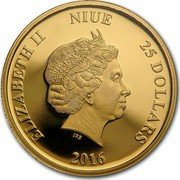 Niue 25 Dollars (Tiana) ELIZABETH II NIUE 25 DOLLARS IRB 2016 coin obverse Niue 25 Dollars (Tiana) ELIZABETH II NIUE 25 DOLLARS IRB 2016 coin obverse