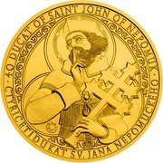 Niue 250 Dollars (40 Ducat of St. John of Nepomuk) 40 DUCAT OF SAINT JOHN OF NEPOMUK ČTYŘICETIDUKÁT SV. JANA NEPOMUCKÉHO coin reverse