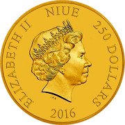 Niue 250 Dollars (Brave Little Tailor) ELIZABETH II NIUE 250 DOLLARS IRB 2016 coin obverse