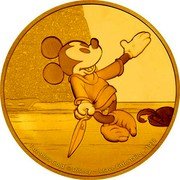 Niue 250 Dollars (Brave Little Tailor) 1OZ 9999 FINE GOLD © DISNEY - BRAVE LITTLE TAILOR, 1938 coin reverse