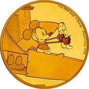 Niue 250 Dollars (Plane Crazy) 1 OZ 9999 FINE GOLD © DISNEY - PLANE CRAZY, 1928 coin reverse