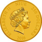 Niue 250 Dollars (Princess Leia) ELIZABETH II NIUE 250 DOLLARS IRB 2016 coin obverse
