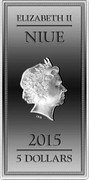 Niue 5 Dollars Apollo 2015  Proof ELIZABETH II NIUE IRB 2015 5 DOLLARS coin obverse