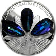 Niue 5 Dollars (Crystal Flower) K NAROZENINÁM HAPPY BIRTHDAY coin reverse Niue 5 Dollars (Crystal Flower) K NAROZENINÁM HAPPY BIRTHDAY coin reverse