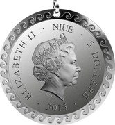 Niue 5 Dollars (Madonna and Child) ELIZABETH II NIUE 5 DOLLARS IRB 2015 coin obverse