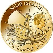 Niue 5 Dollars (Pippi in the South Seas) NIUE ISLAND ELIZABETH II HOPPETOSSA 5 DOLLARS 2015 coin obverse