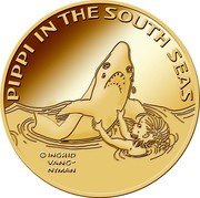 Niue 5 Dollars (Pippi in the South Seas) PIPPI IN THE SOUTH SEAS ©INGRID VANG- NYMAN coin reverse