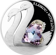 Niue 5 Dollars (Swans) S LÁSKOU WITH LOVE coin reverse Niue 5 Dollars (Swans) S LÁSKOU WITH LOVE coin reverse