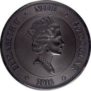 Niue 50 Dollars (Martian Meteorite NWA 6963) ELIZABETH II NIUE 50 DOLLARS 2016 coin obverse
