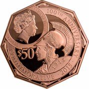 Niue 50 Dollars (Panama-Pacific San Francisco Expo) ELIZABETH II IRB NIUE 100TH ANNIVERSARY $50 1915 COMMEMORATIVE 2015 coin obverse Niue 50 Dollars (Panama-Pacific San Francisco Expo) ELIZABETH II IRB NIUE 100TH ANNIVERSARY $50 1915 COMMEMORATIVE 2015 coin obverse