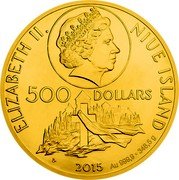 Niue 500 Dollars 100 Ducat of St. Ludmila 2015 CM ELIZABETH II. NIUE ISLAND 500 DOLLARS CM 2015 AU 999.9 348,5 G coin obverse
