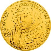 Niue 500 Dollars 100 Ducat of St. Ludmila 2015 CM JB 100 DUKÁT SVATÉ LUDMILY 860 921 coin reverse