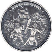 Niue Five Dollars (Ferdinand Magellan) FERDINAND MAGELLAN 2OZ 999 FINE SILVER coin reverse Niue Five Dollars (Ferdinand Magellan) FERDINAND MAGELLAN 2OZ 999 FINE SILVER coin reverse