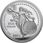 Niue Five Dollars Galileo Galilei 2021  BU GALILEO GALILEI coin reverse Niue Five Dollars Galileo Galilei 2021  BU GALILEO GALILEI coin reverse