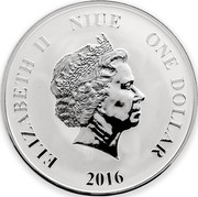Niue One Dollar (Hachiko) ELIZABETH II NIUE ONE DOLLAR IRB 2016 coin obverse Niue One Dollar (Hachiko) ELIZABETH II NIUE ONE DOLLAR IRB 2016 coin obverse