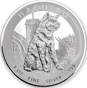 Niue One Dollar (Hachiko) HACHIKO 1 OZ FINE SILVER .999 coin reverse Niue One Dollar (Hachiko) HACHIKO 1 OZ FINE SILVER .999 coin reverse