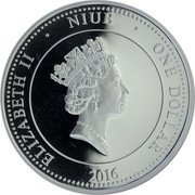 Niue One Dollar (Happy Year of the Monkey) ELIZABETH II NIUE ONE DOLLAR 2016 coin obverse Niue One Dollar (Happy Year of the Monkey) ELIZABETH II NIUE ONE DOLLAR 2016 coin obverse